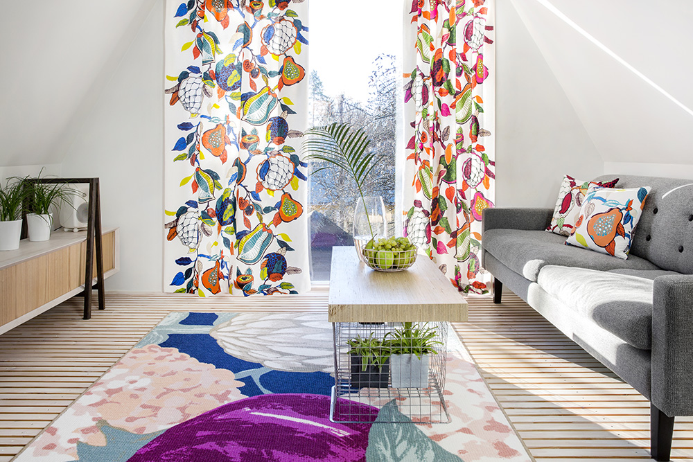 Vallila_SS16_Fruity_curtain_Artisokka_rug_Fruity_cushion_photographerHennaSoronen